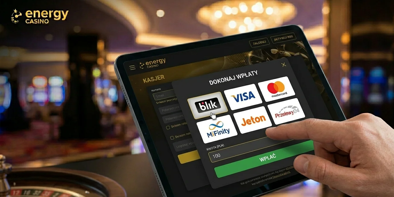 Kasjer Energy Casino z opcjami BLIK, Visa i Mastercard